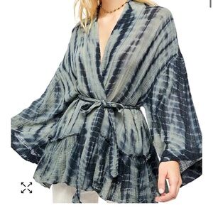 Free People Sasha Kimono, M/L, tie dye, gauze